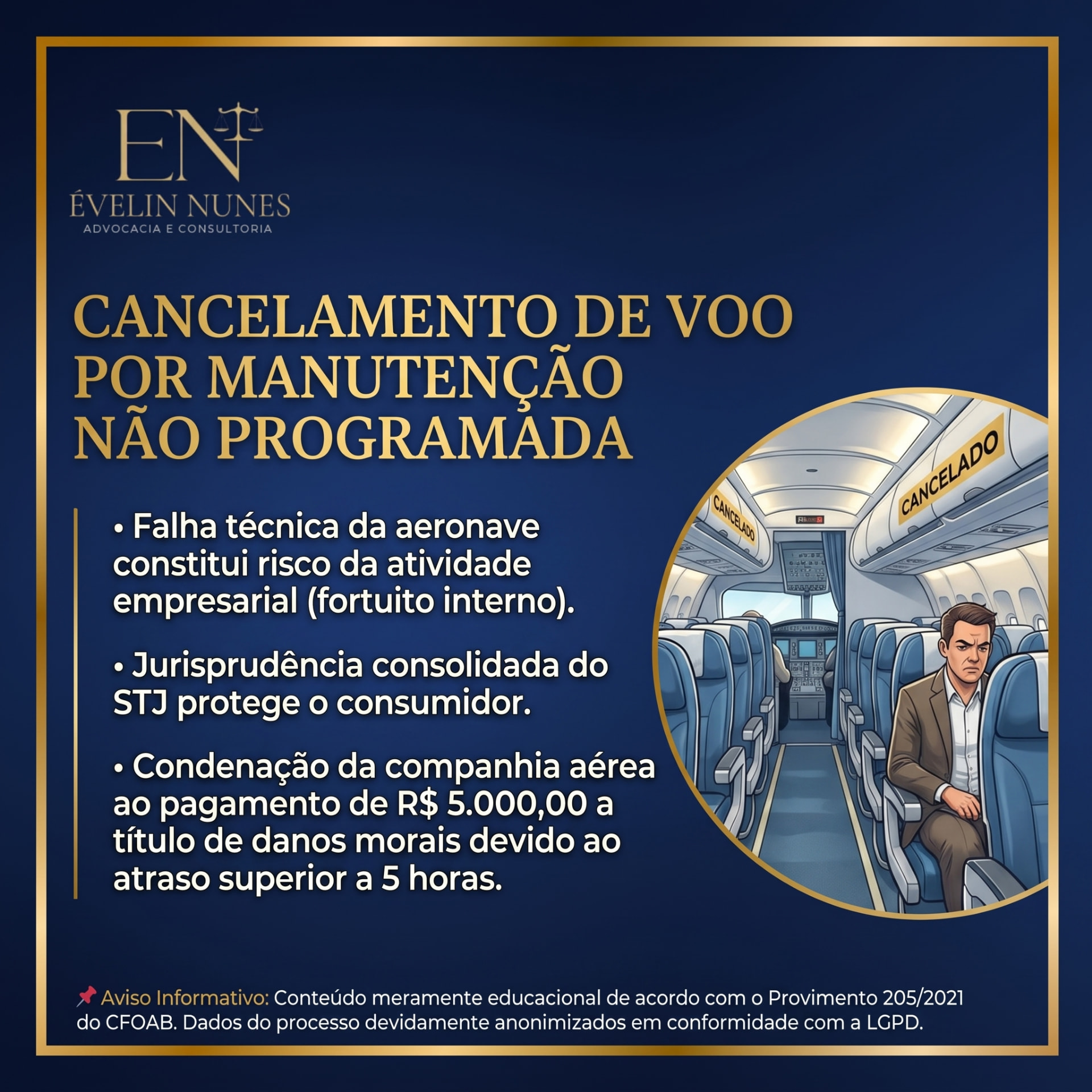 Cancelamento de voo por manutenção não programada