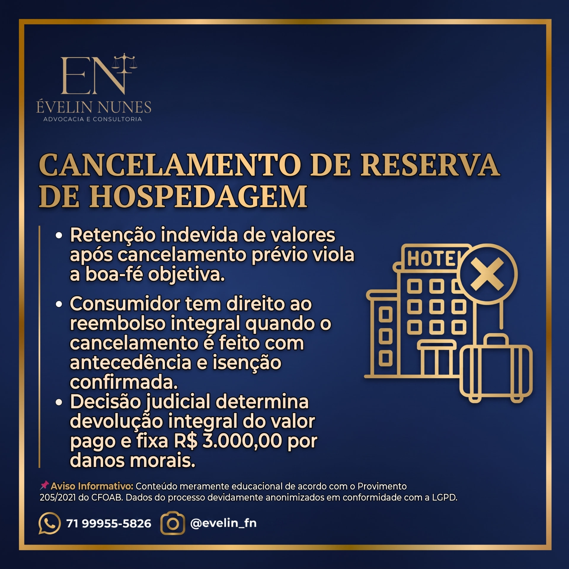 Cancelamento de reserva de hospedagem
